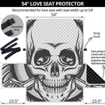 Cross Piston Mechanic Skull Print Loveseat Protector