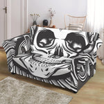 Cross Piston Mechanic Skull Print Loveseat Slipcover