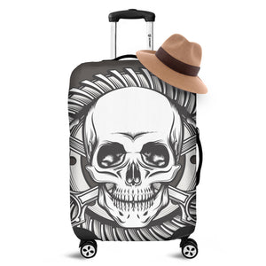 Cross Piston Mechanic Skull Print Luggage Cover