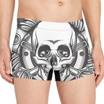 Cross Piston Mechanic Skull Print Men's Boxer Briefs