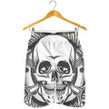 Cross Piston Mechanic Skull Print Men's Shorts
