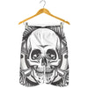 Cross Piston Mechanic Skull Print Men's Shorts