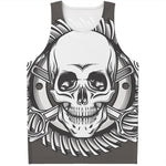 Cross Piston Mechanic Skull Print Men's Tank Top