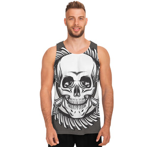 Cross Piston Mechanic Skull Print Men's Tank Top