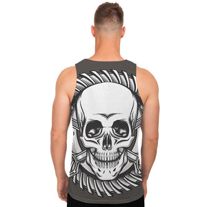 Cross Piston Mechanic Skull Print Men's Tank Top