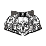 Cross Piston Mechanic Skull Print Muay Thai Boxing Shorts