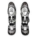 Cross Piston Mechanic Skull Print Muay Thai Shin Guards