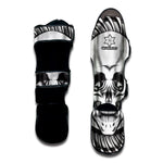 Cross Piston Mechanic Skull Print Muay Thai Shin Guard