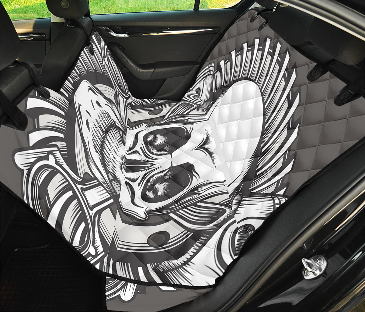 Cross Piston Mechanic Skull Print Pet Car Back Seat Cover