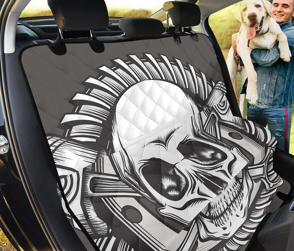 Cross Piston Mechanic Skull Print Pet Car Back Seat Cover