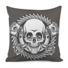 Cross Piston Mechanic Skull Print Pillow Cover