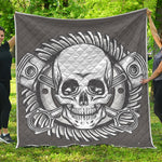 Cross Piston Mechanic Skull Print Quilt