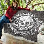 Cross Piston Mechanic Skull Print Quilt