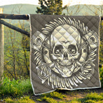 Cross Piston Mechanic Skull Print Quilt