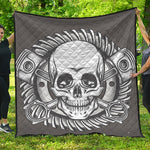 Cross Piston Mechanic Skull Print Quilt