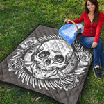 Cross Piston Mechanic Skull Print Quilt