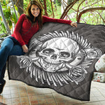 Cross Piston Mechanic Skull Print Quilt