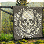 Cross Piston Mechanic Skull Print Quilt