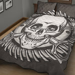 Cross Piston Mechanic Skull Print Quilt Bed Set