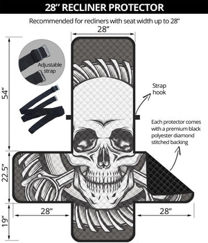 Cross Piston Mechanic Skull Print Recliner Protector