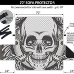 Cross Piston Mechanic Skull Print Sofa Protector