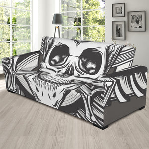 Cross Piston Mechanic Skull Print Sofa Slipcover