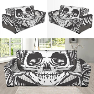 Cross Piston Mechanic Skull Print Sofa Slipcover