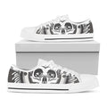 Cross Piston Mechanic Skull Print White Low Top Sneakers