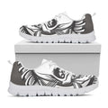 Cross Piston Mechanic Skull Print White Running Shoes