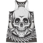 Cross Piston Mechanic Skull Print Women's Racerback Tank Top