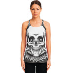 Cross Piston Mechanic Skull Print Women's Racerback Tank Top