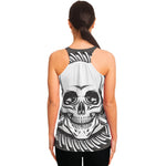 Cross Piston Mechanic Skull Print Women's Racerback Tank Top