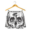 Cross Piston Mechanic Skull Print Women's Shorts