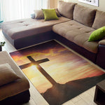 Crucifixion Of Jesus Christ Print Area Rug