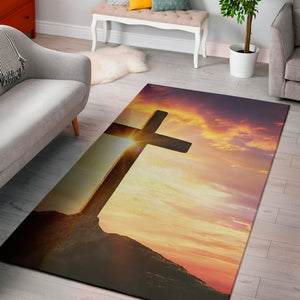 Crucifixion Of Jesus Christ Print Area Rug