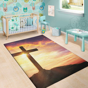 Crucifixion Of Jesus Christ Print Area Rug