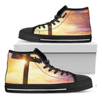 Crucifixion Of Jesus Christ Print Black High Top Shoes