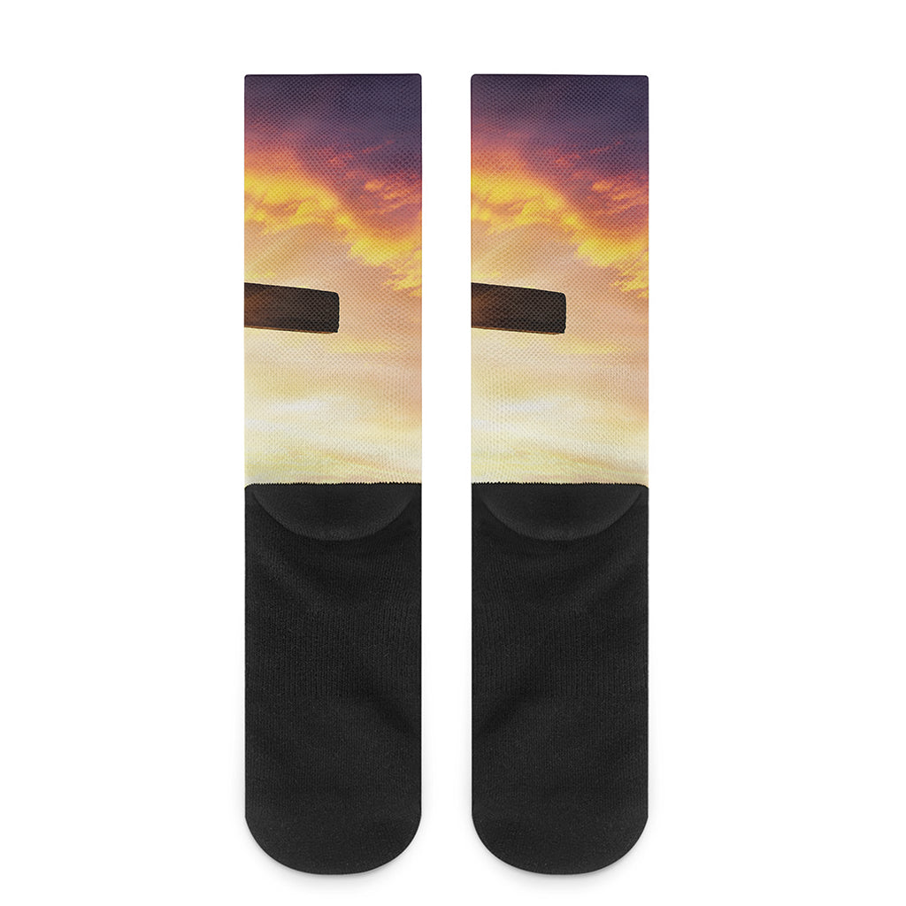 Crucifixion Of Jesus Christ Print Crew Socks