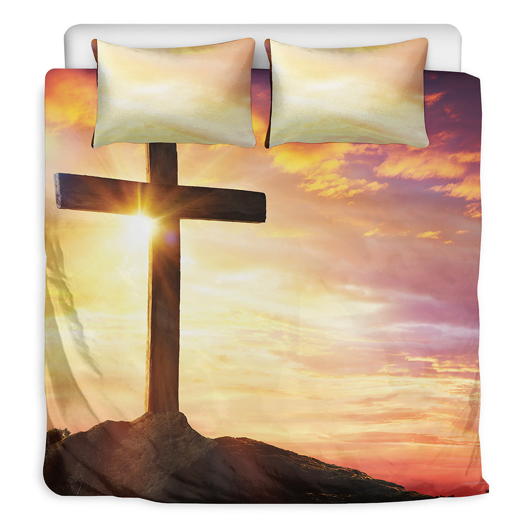 Crucifixion Of Jesus Christ Print Duvet Cover Bedding Set