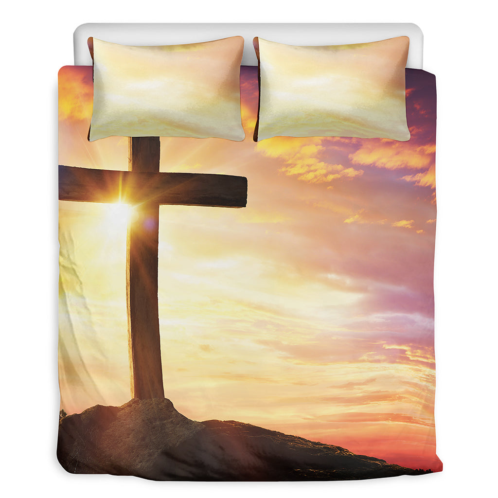 Crucifixion Of Jesus Christ Print Duvet Cover Bedding Set
