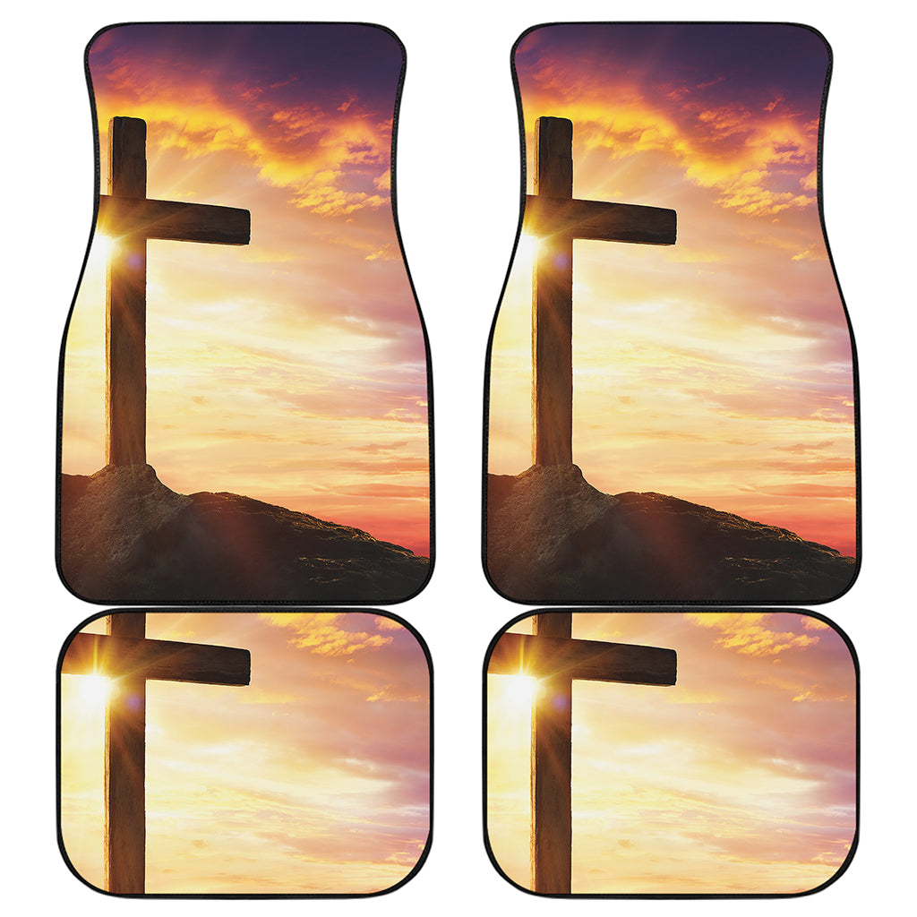 Crucifixion Of Jesus Christ Print Front and Back Car Floor Mats