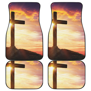 Crucifixion Of Jesus Christ Print Front and Back Car Floor Mats