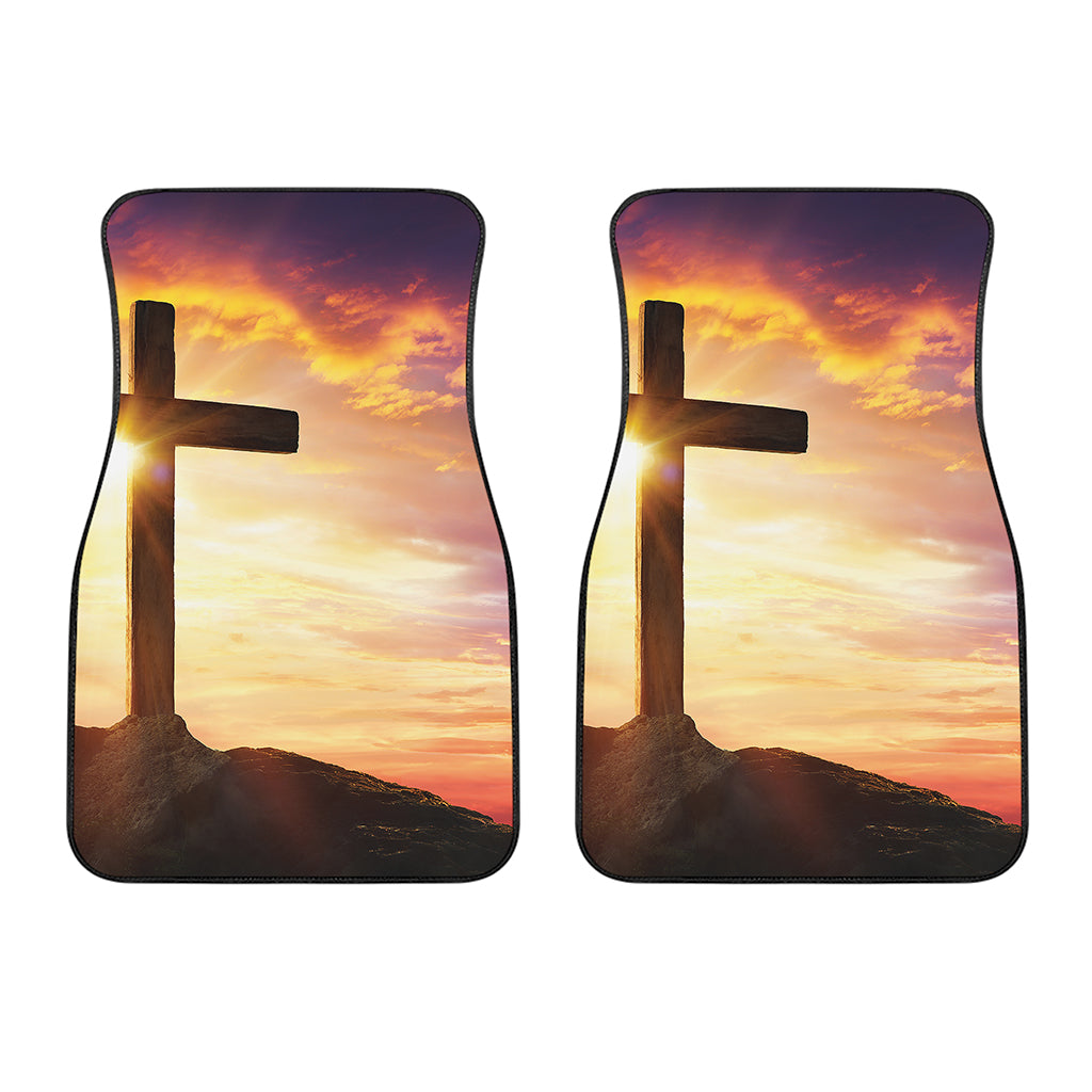 Crucifixion Of Jesus Christ Print Front Car Floor Mats