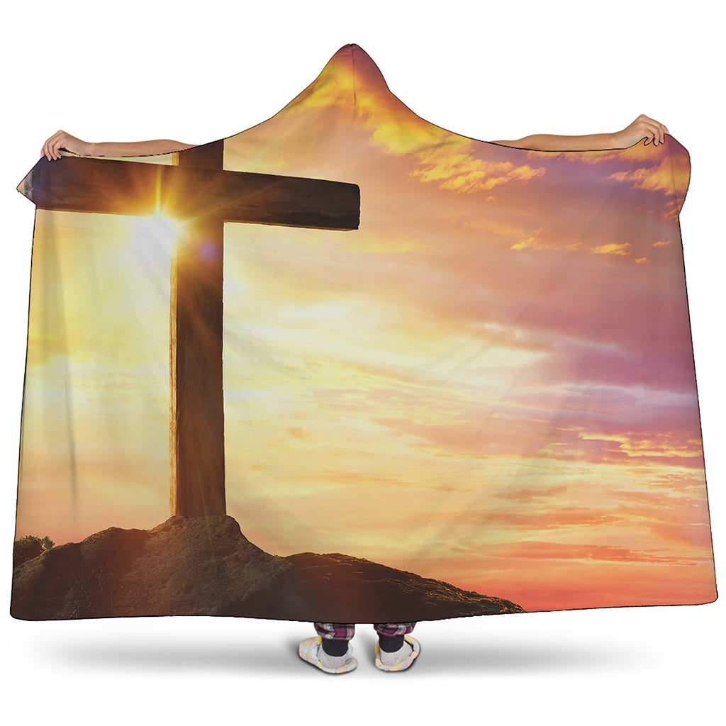 Crucifixion Of Jesus Christ Print Hooded Blanket