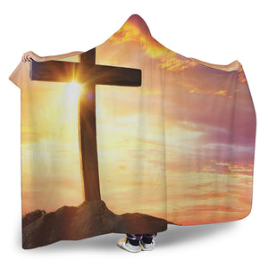 Crucifixion Of Jesus Christ Print Hooded Blanket