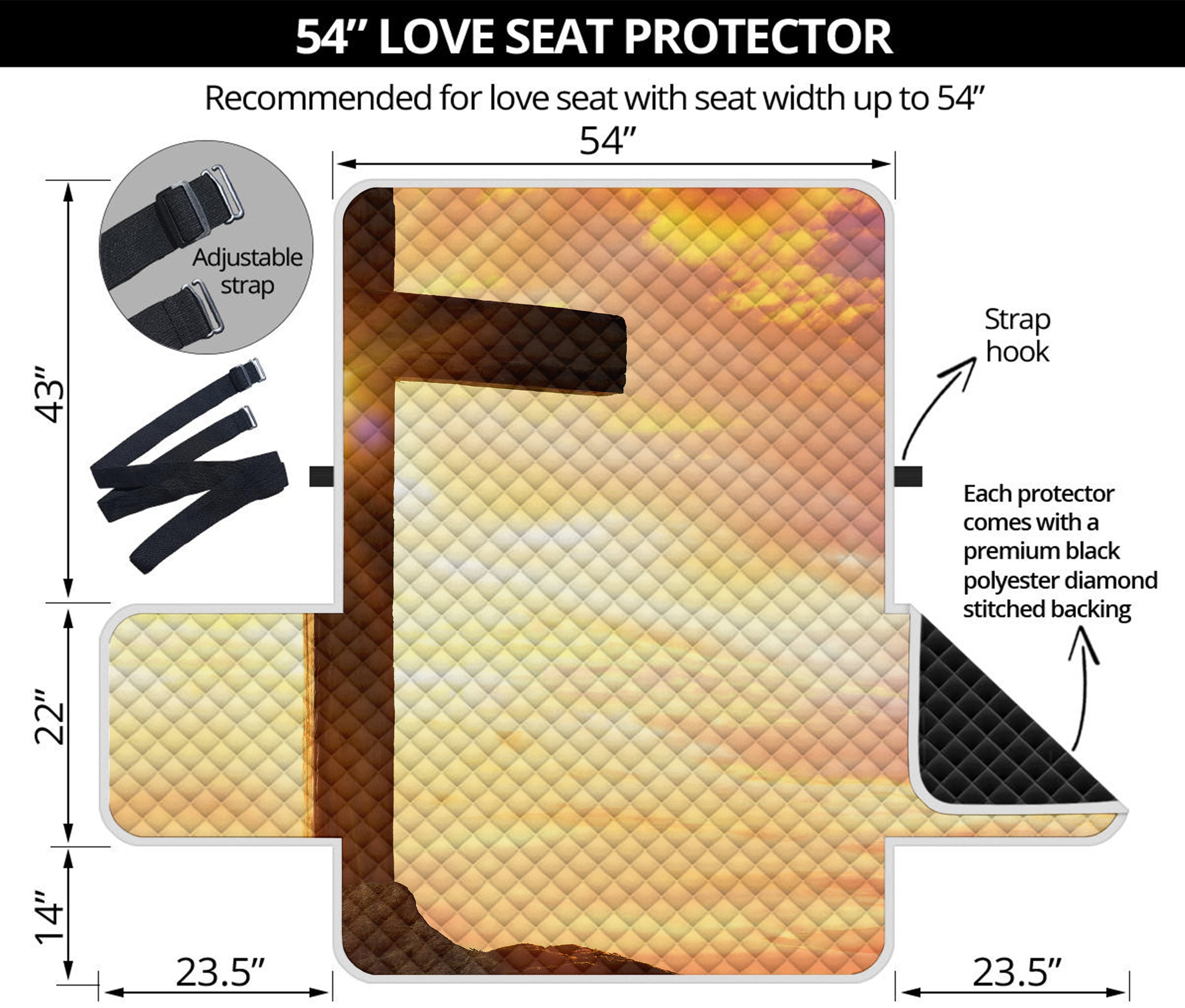 Crucifixion Of Jesus Christ Print Loveseat Protector