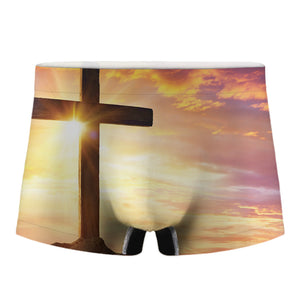 Crucifixion Of Jesus Christ Print Men's Boxer Briefs