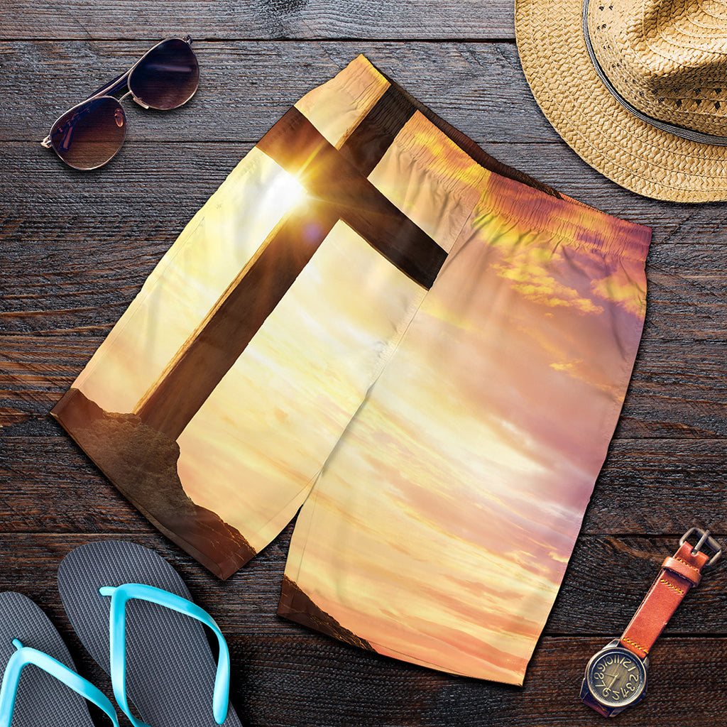 Crucifixion Of Jesus Christ Print Men's Shorts