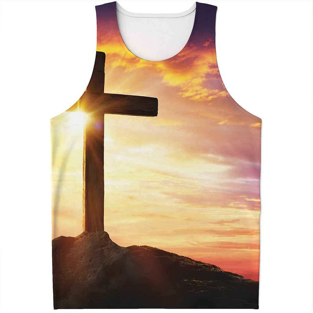 Crucifixion Of Jesus Christ Print Men's Tank Top