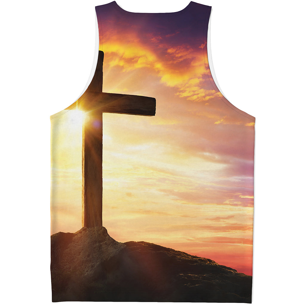 Crucifixion Of Jesus Christ Print Men's Tank Top